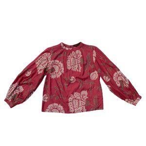 Anthropologie Payal Pratap Cross Stitch Floral Embroidered Blouse